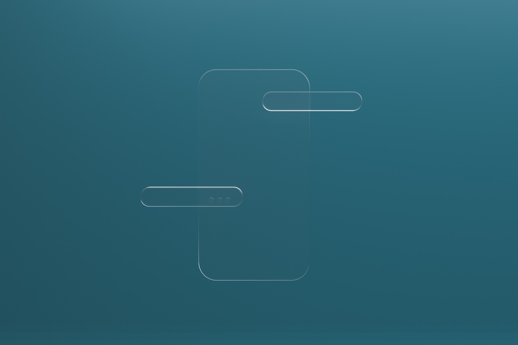 Minimal blue glass interface forms